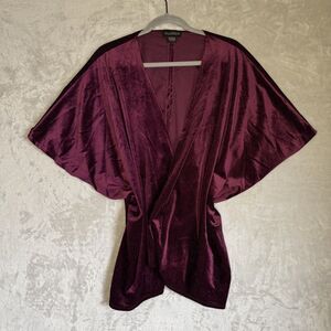 Velvet Sparkle Shrug Womens OS Maroon Whimsigoth Witchy Romantic Kimono Wrap Top